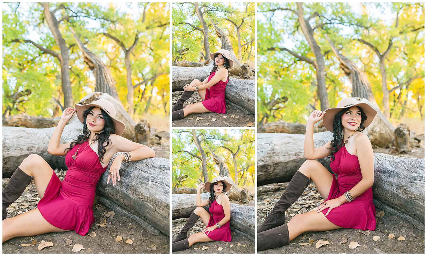 Santa Fe Senior Photography with fall foliage