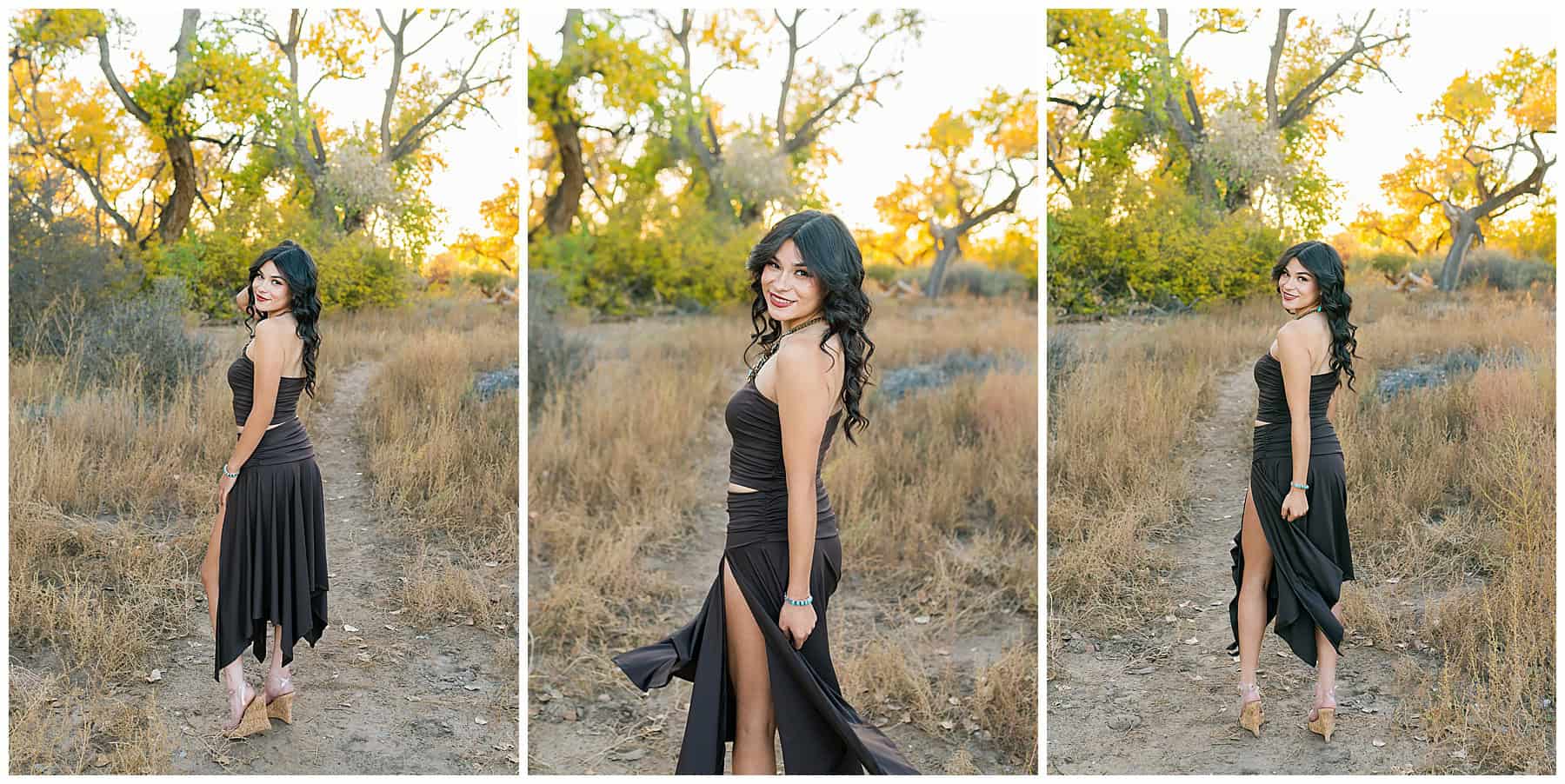 Senior Photos in Rio Rancho New Mexico along the Bosque and Rio Grand River 