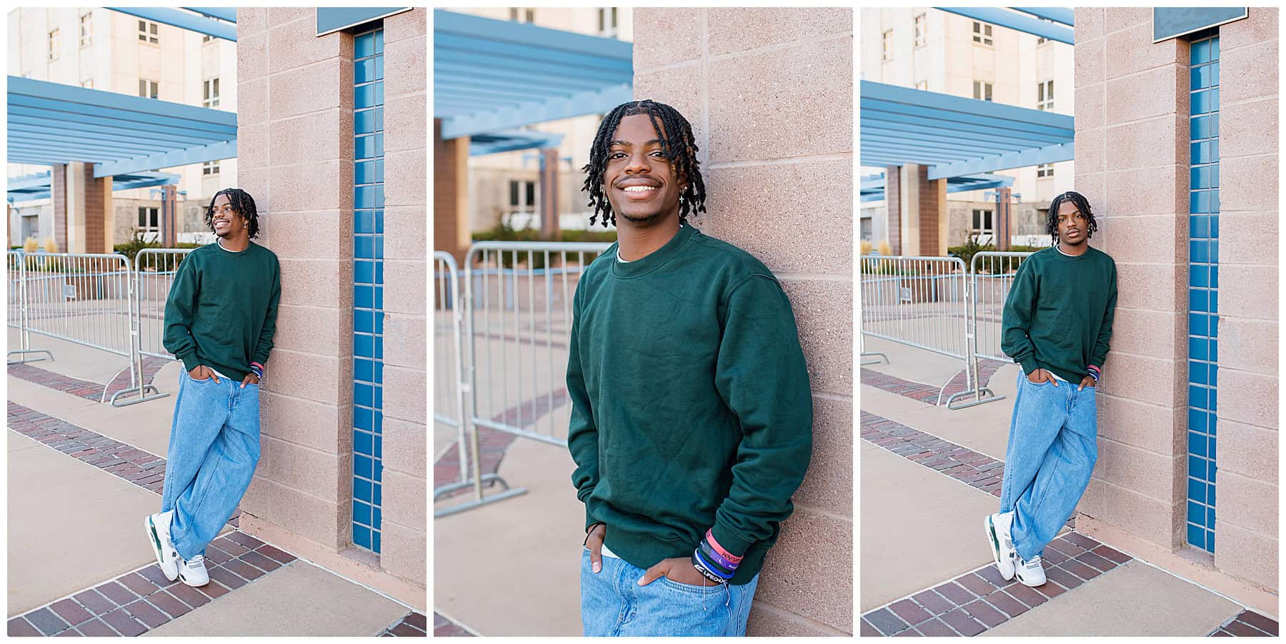 Downtown Albuquerque, New Mexico Senior portraits at the Civic Center on a cool fall afternoon. 