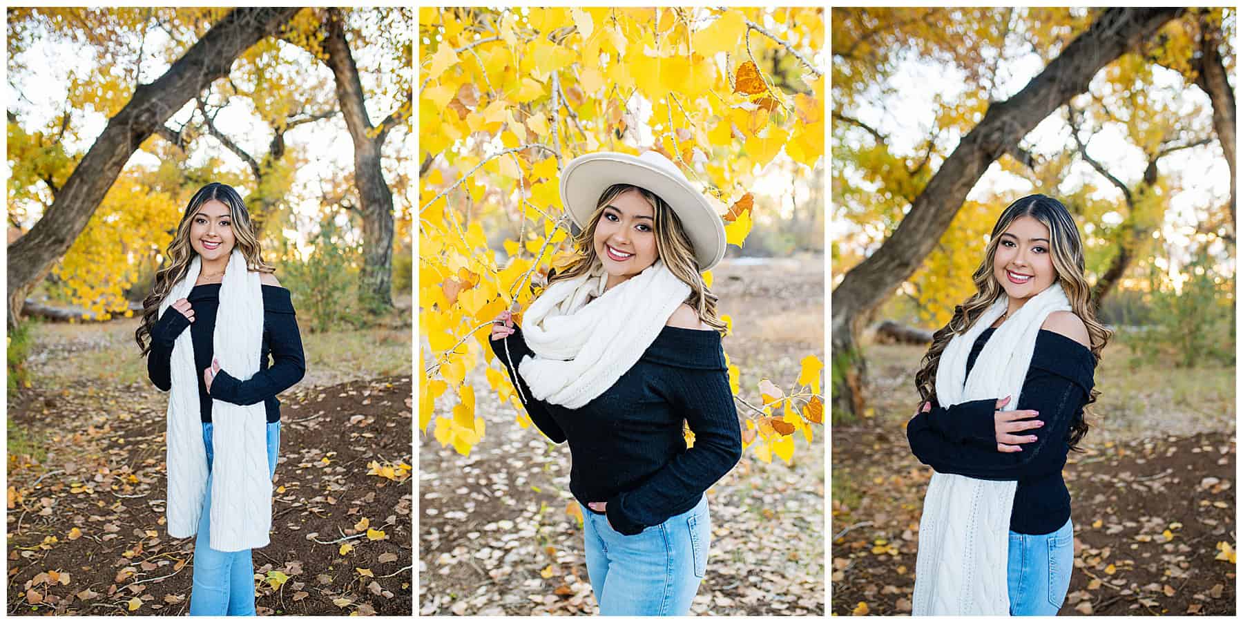 High School Senior taking fall Senior Pictures in New Mexico. 