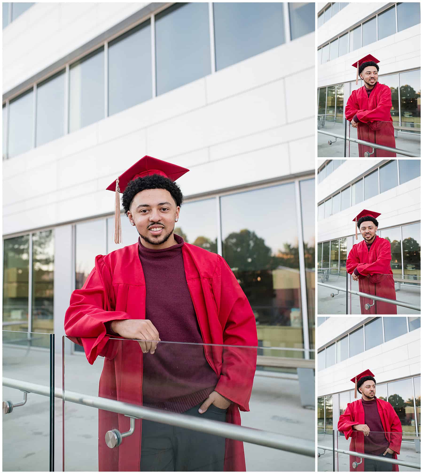 Graduate taking his College Graduation photos in Albuquerque. 