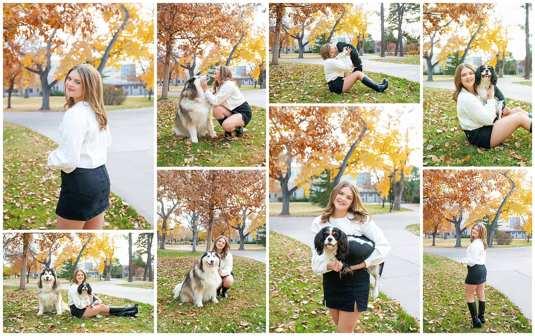 High School Senior with her dog at her senior portrait session with Albuquerque Senior Photographer. 