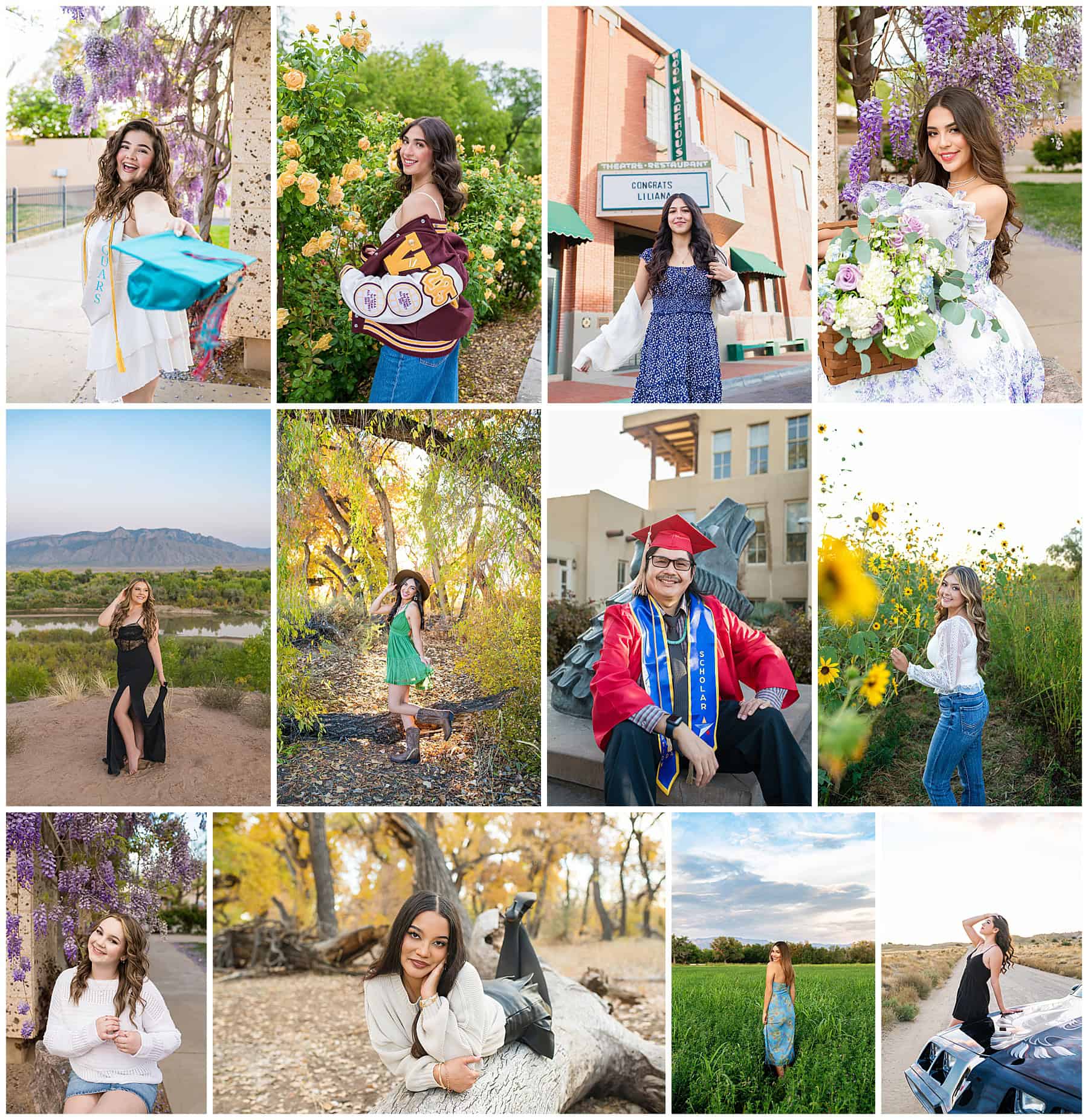 Fun and colorful senior portrait highlights of Class of 2025 students from Albuquerque and surrounding towns.