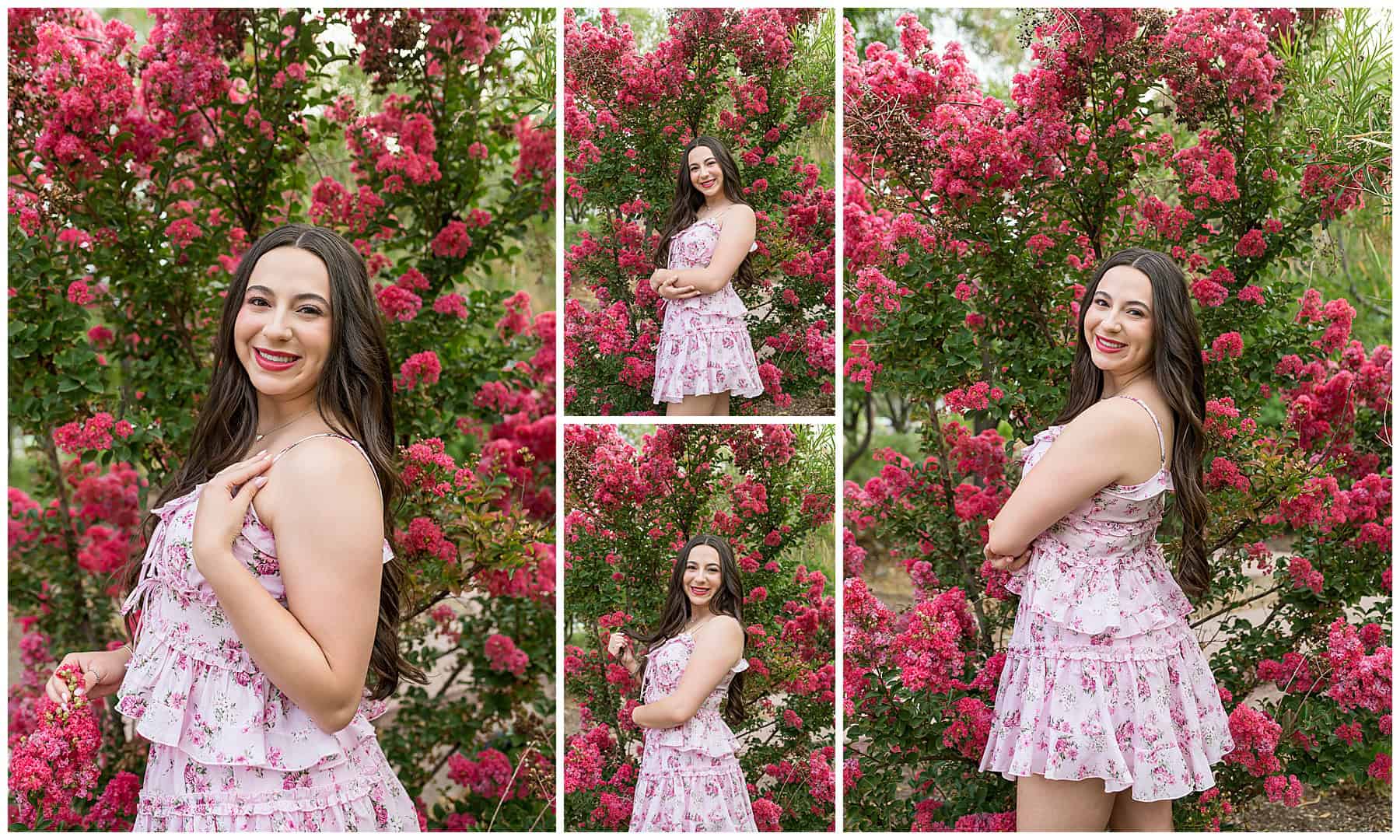 high school senior smiling in golden hour light