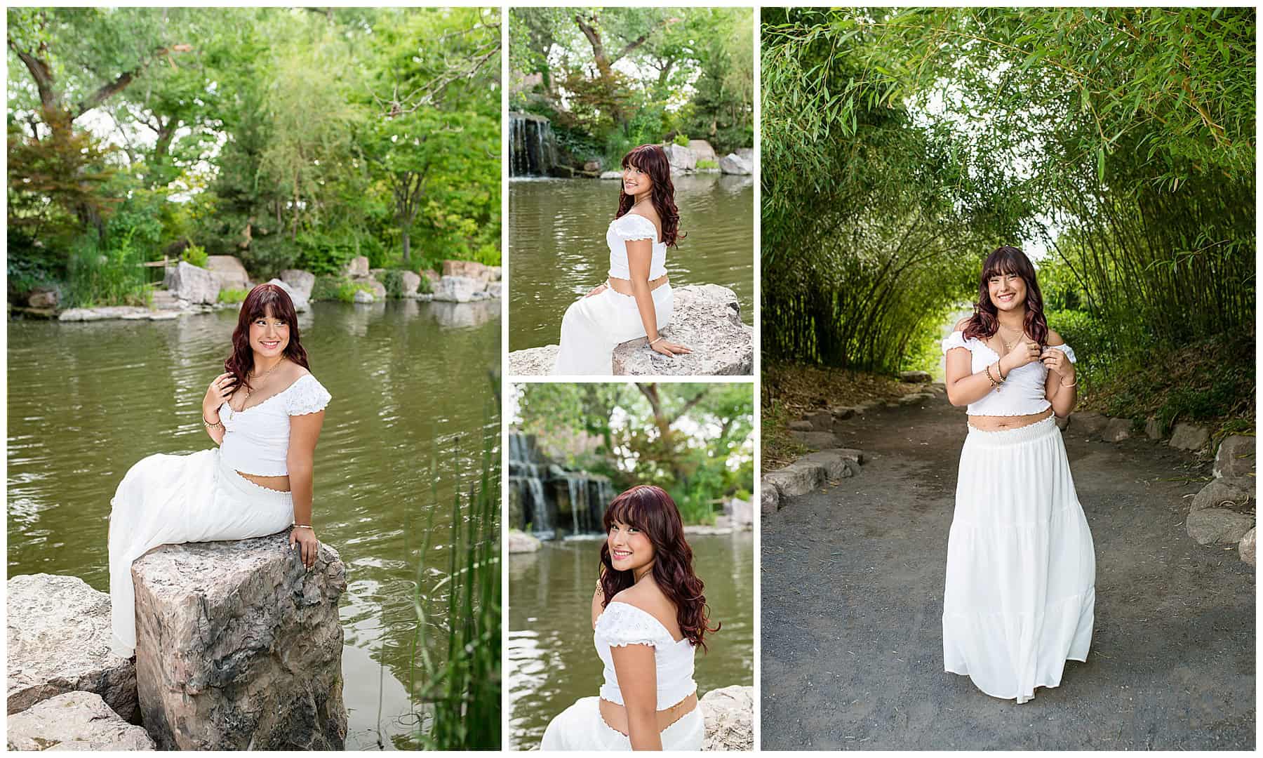 high school senior smiling during outdoor photo session