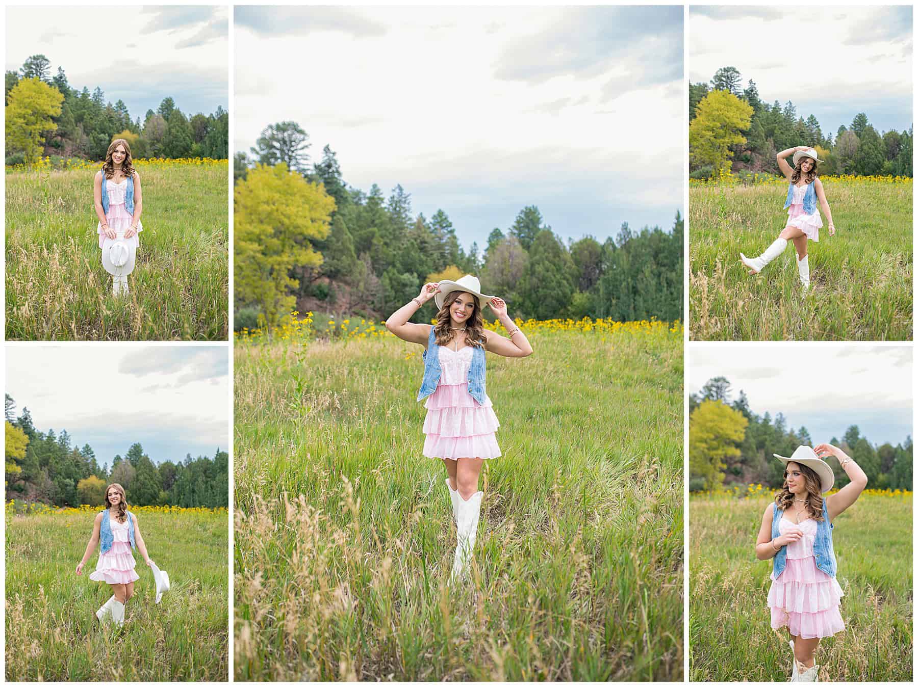 Los Lunas Senior pictures in her cute cowgirl county outfit