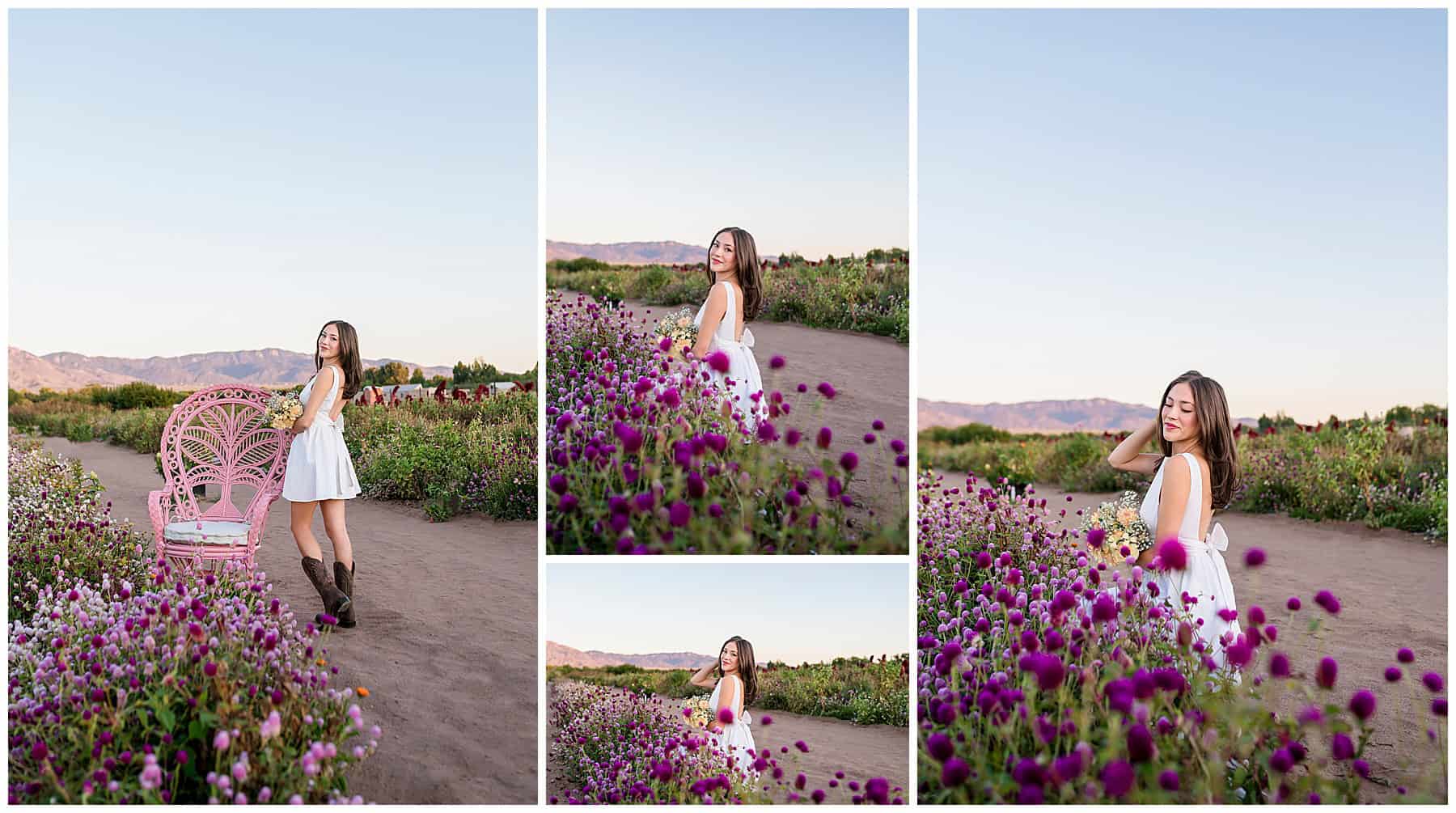 senior preparing for outdoor photo shoot
