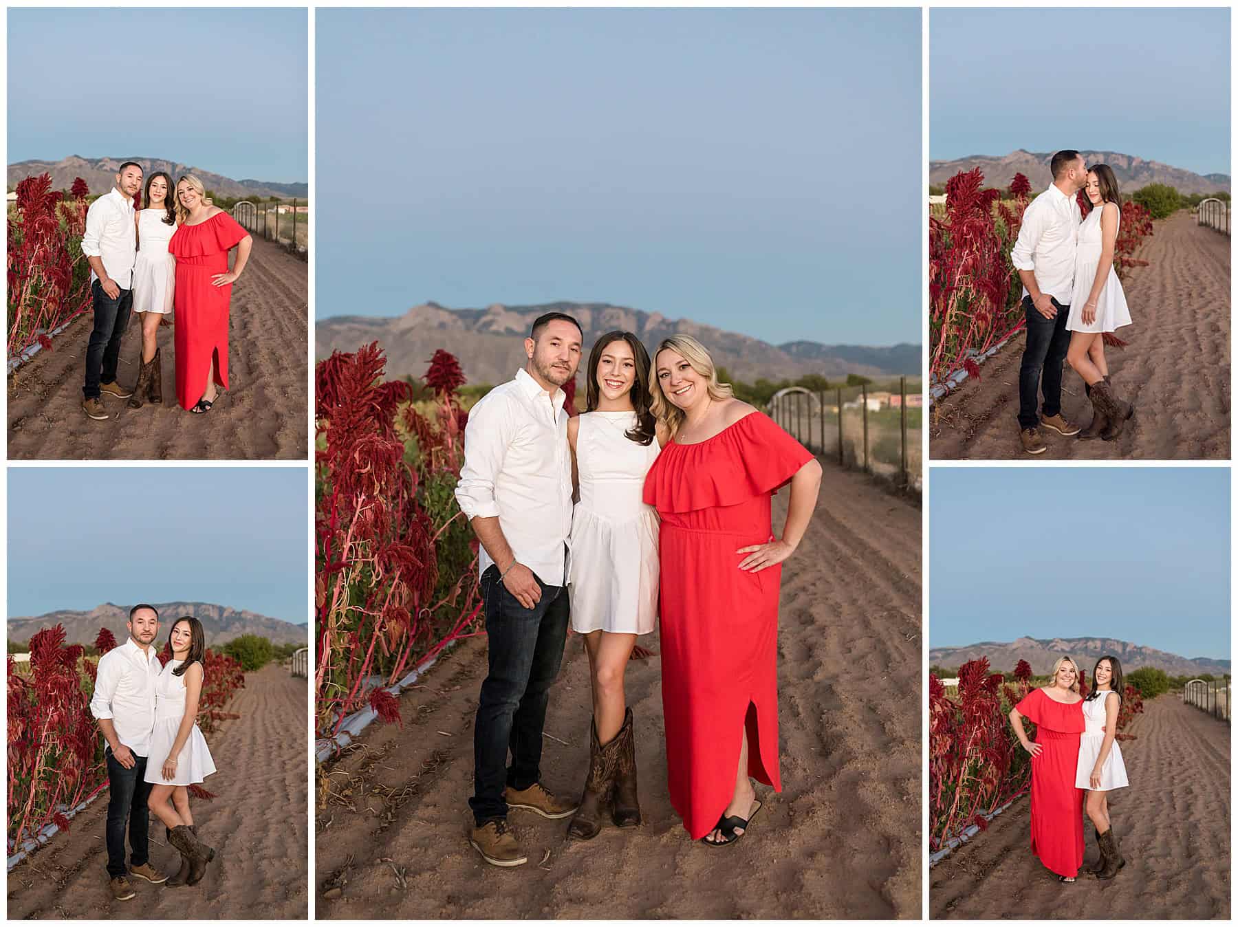 Rio Rancho High School Senior with her parents during her senior portrait session 