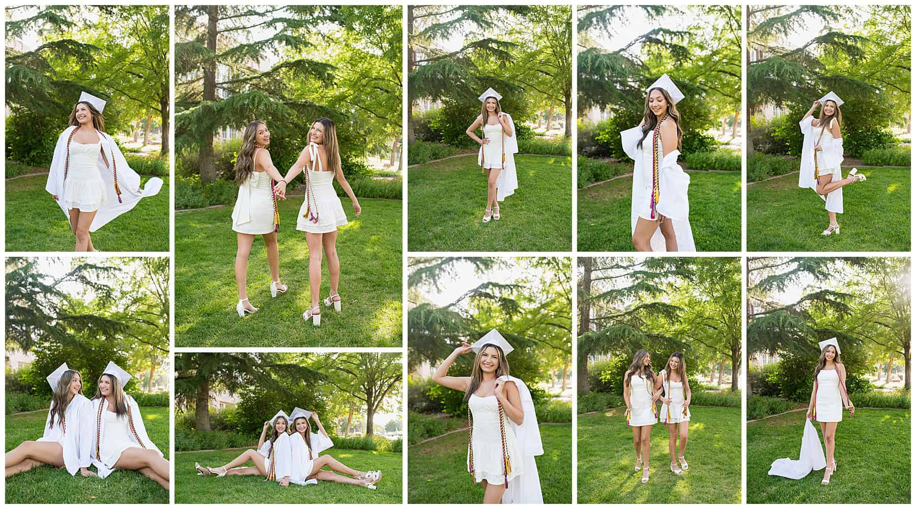 High School Senior BFF's in their cap and gowns 