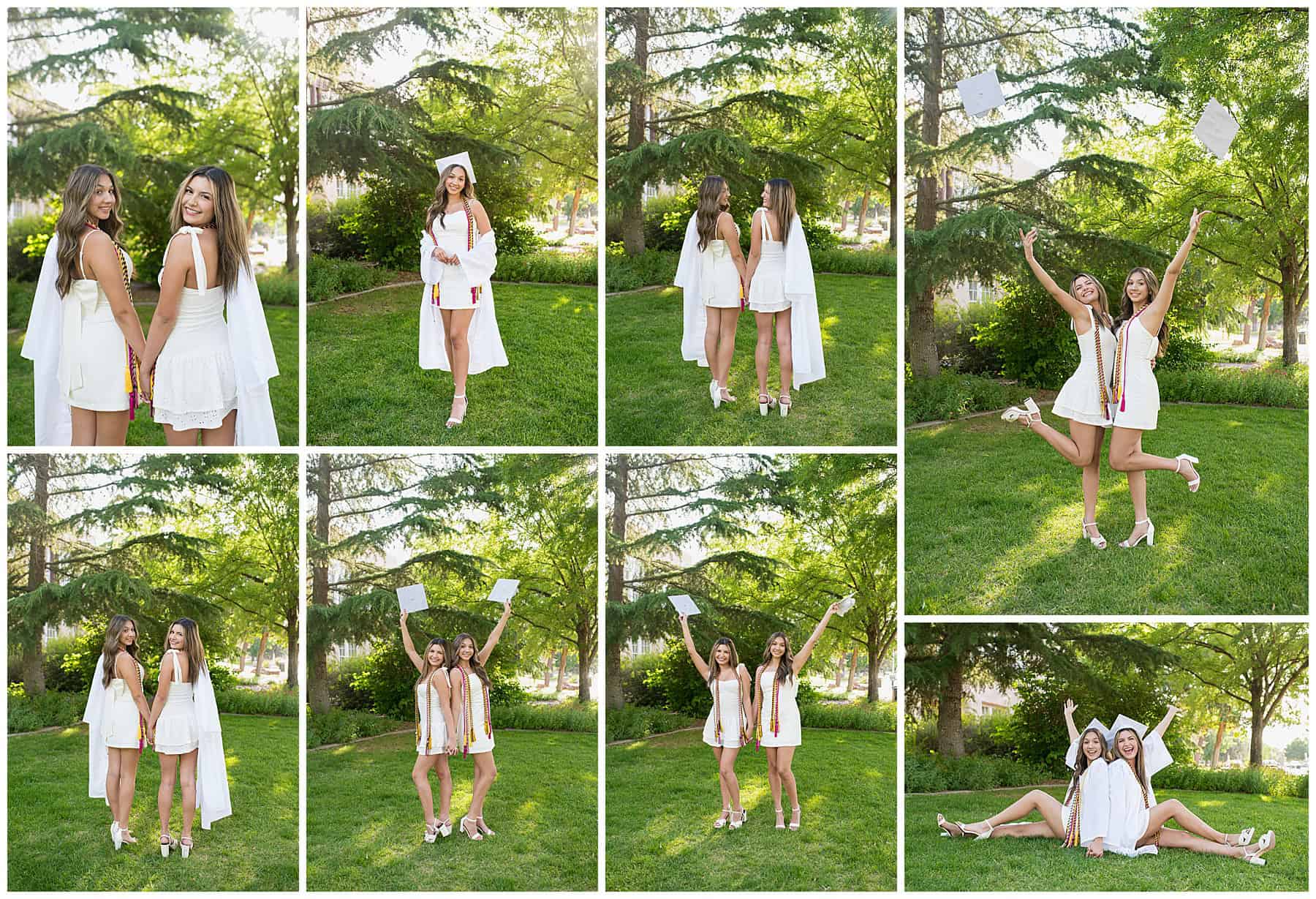 Cibola High School Senior bff's grad pics in cap and gown celebrating