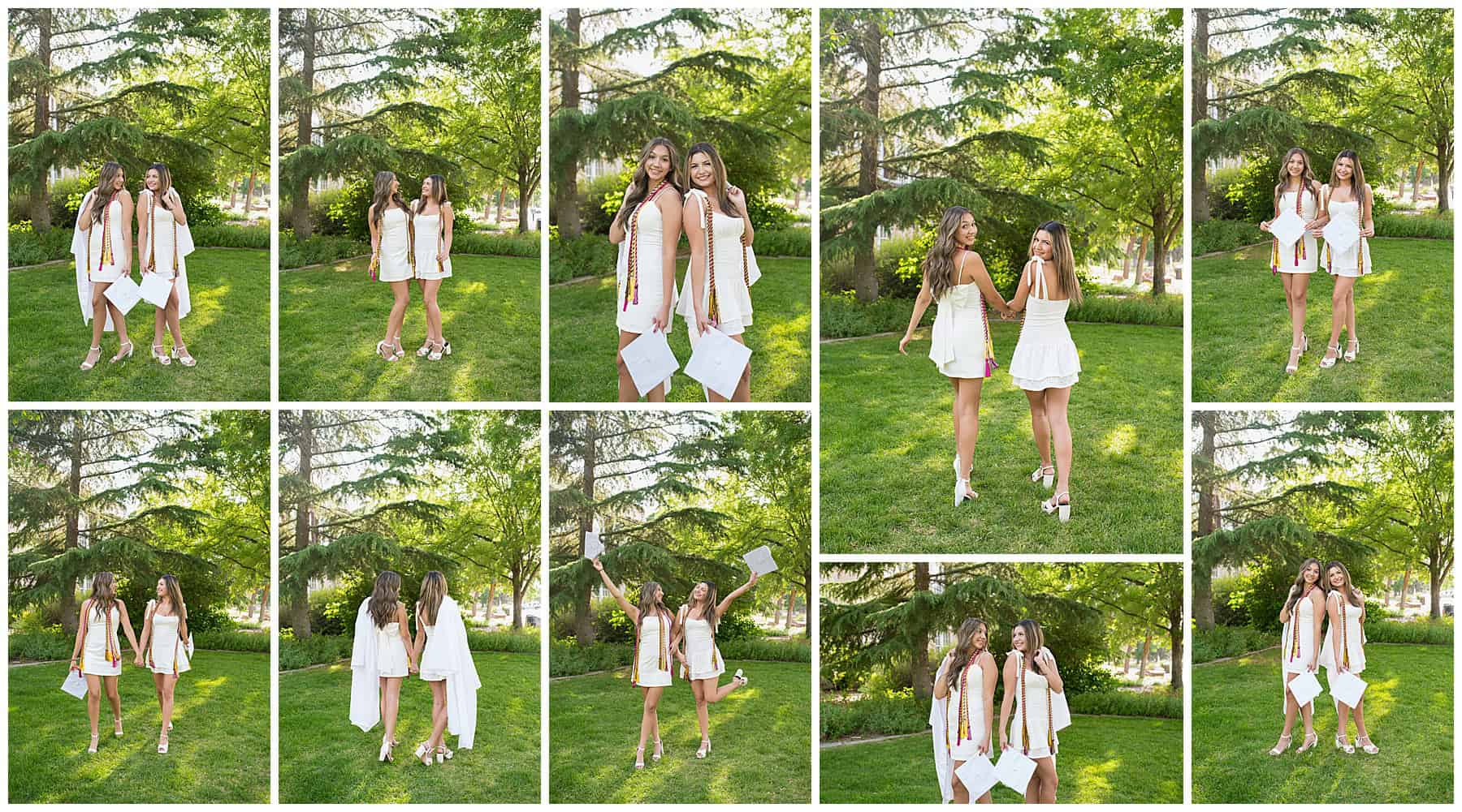 cap and gown senior pictures in Albuquerque best friends